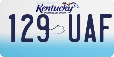 KY license plate 129UAF