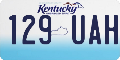 KY license plate 129UAH
