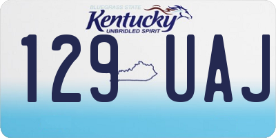 KY license plate 129UAJ