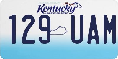 KY license plate 129UAM
