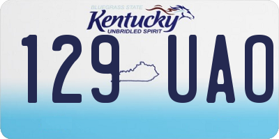 KY license plate 129UAO