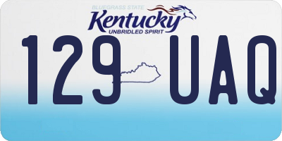 KY license plate 129UAQ