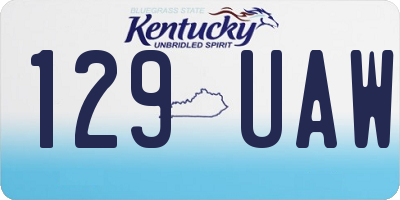 KY license plate 129UAW