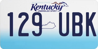 KY license plate 129UBK