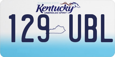 KY license plate 129UBL