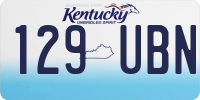 KY license plate 129UBN
