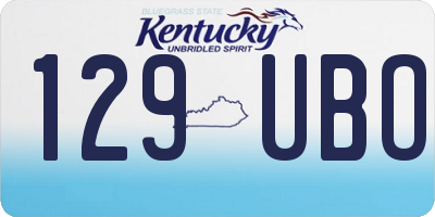 KY license plate 129UBO
