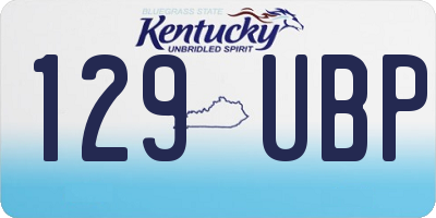 KY license plate 129UBP