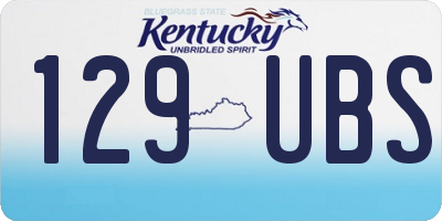 KY license plate 129UBS