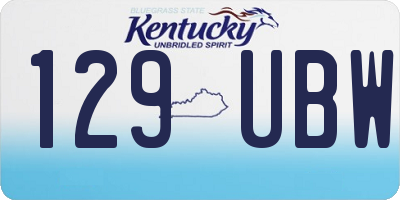 KY license plate 129UBW