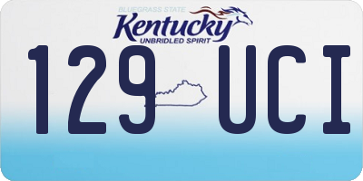 KY license plate 129UCI