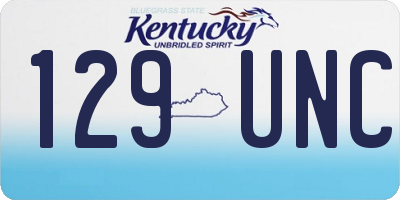 KY license plate 129UNC