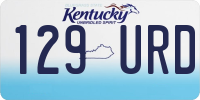 KY license plate 129URD