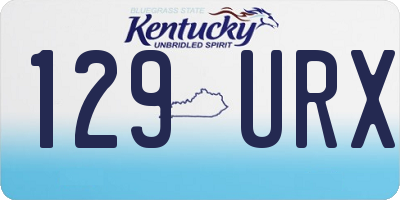 KY license plate 129URX