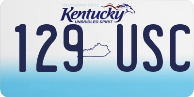 KY license plate 129USC