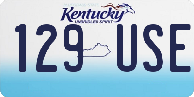KY license plate 129USE