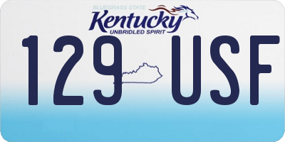 KY license plate 129USF