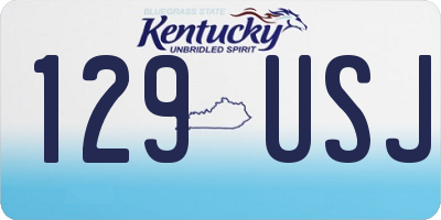 KY license plate 129USJ