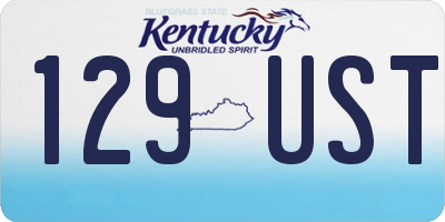 KY license plate 129UST