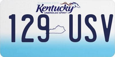 KY license plate 129USV