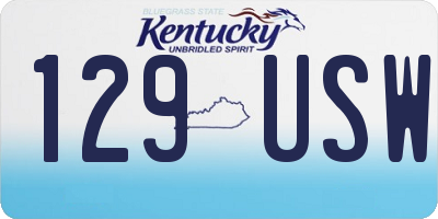 KY license plate 129USW