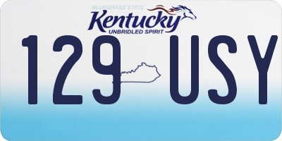 KY license plate 129USY