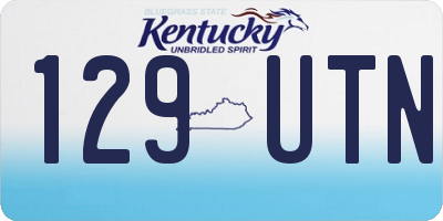 KY license plate 129UTN