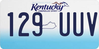 KY license plate 129UUV