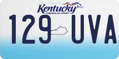KY license plate 129UVA