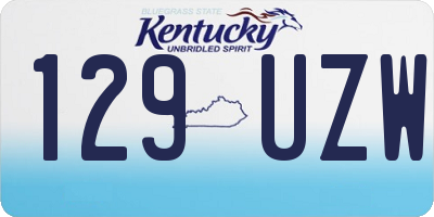 KY license plate 129UZW