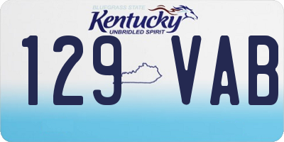KY license plate 129VAB