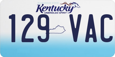 KY license plate 129VAC