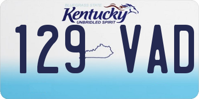 KY license plate 129VAD