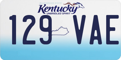 KY license plate 129VAE