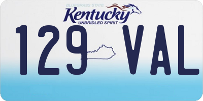 KY license plate 129VAL