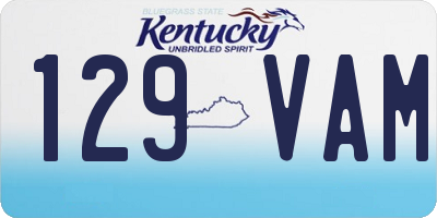 KY license plate 129VAM