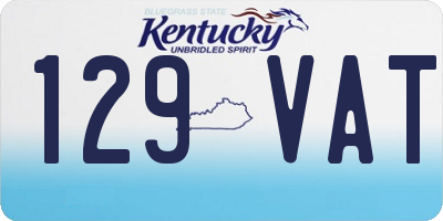 KY license plate 129VAT