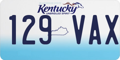 KY license plate 129VAX
