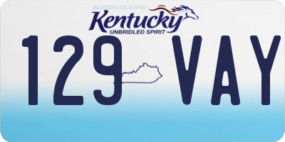 KY license plate 129VAY