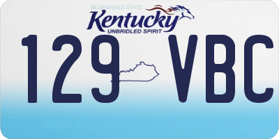 KY license plate 129VBC