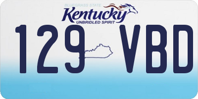KY license plate 129VBD