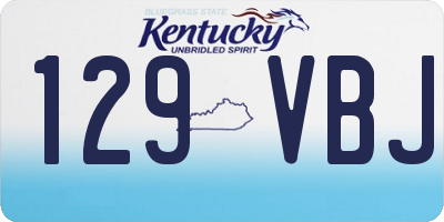 KY license plate 129VBJ