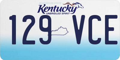 KY license plate 129VCE