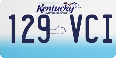 KY license plate 129VCI