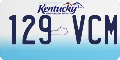 KY license plate 129VCM