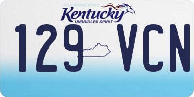 KY license plate 129VCN