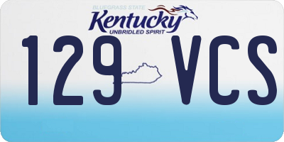 KY license plate 129VCS