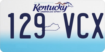KY license plate 129VCX