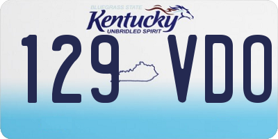 KY license plate 129VDO