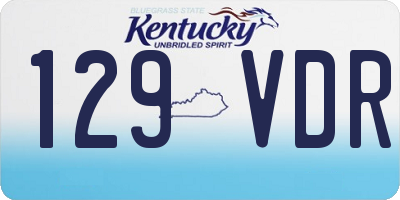 KY license plate 129VDR